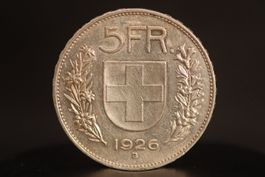 5 Franken 1926 B | 5 Fr. Silber | Ab. 1.-